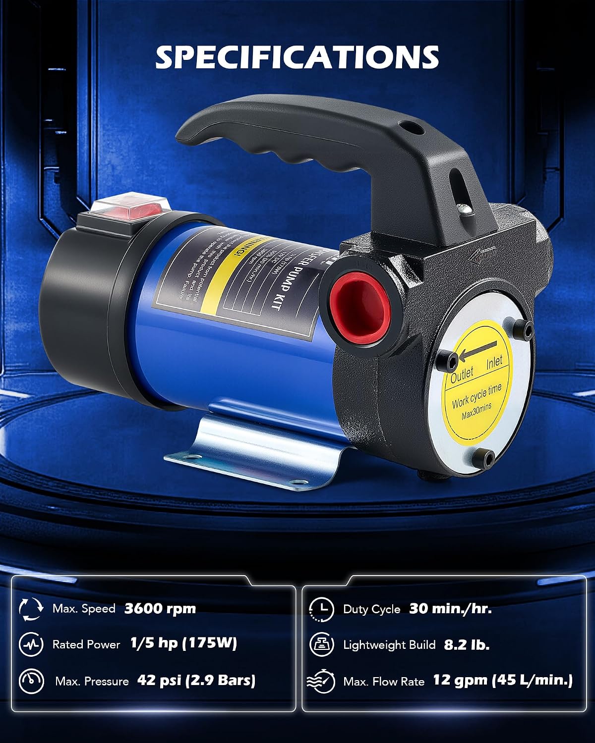 Detalle 2 de Orion Motor Tech 12V Diesel Transfer Pump ⛽