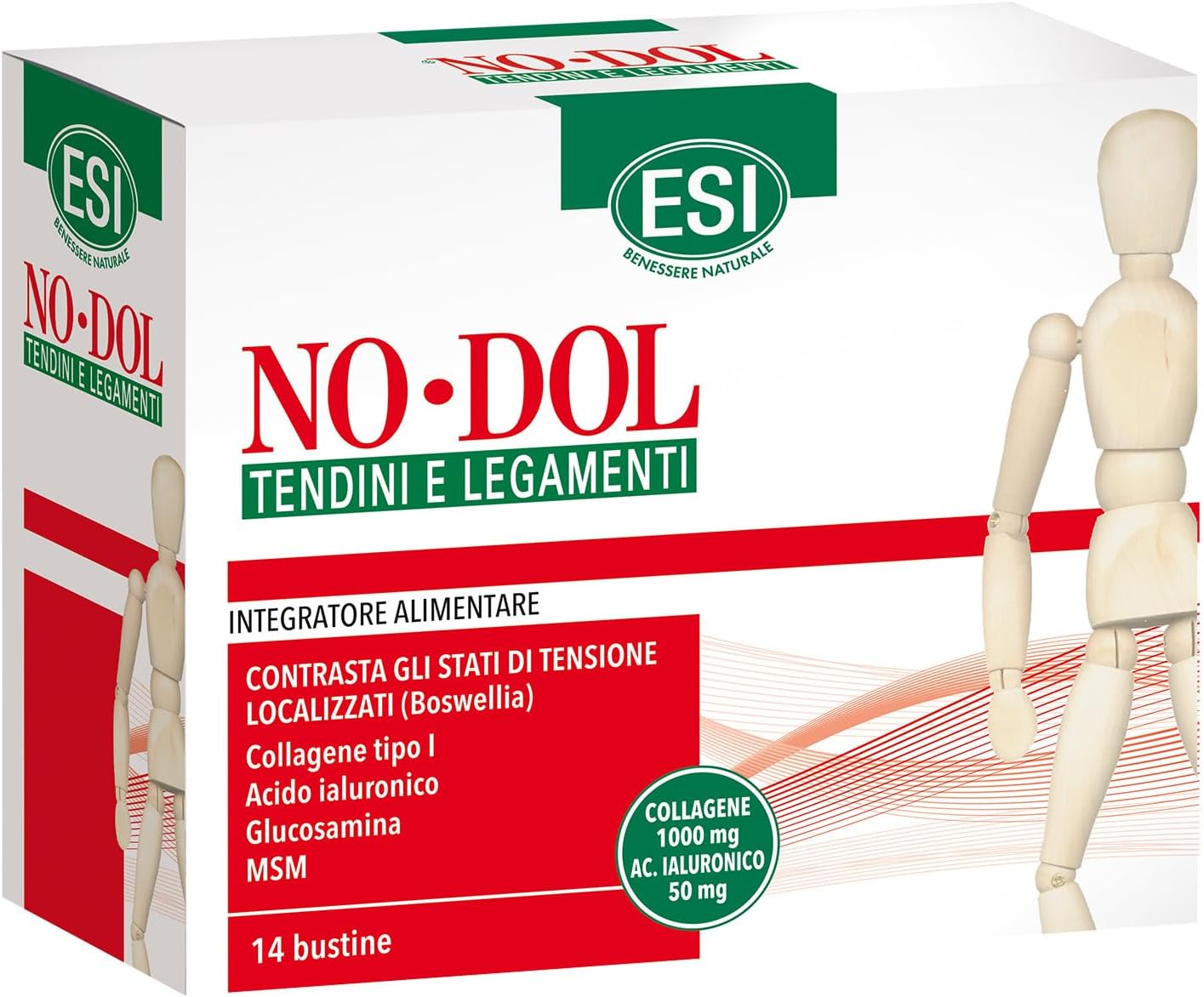Detalle de No-Dol Capsule ESI 60 Capsule: integratore articulazioni con glucosamina, manganese e Artiglio del Diavolo