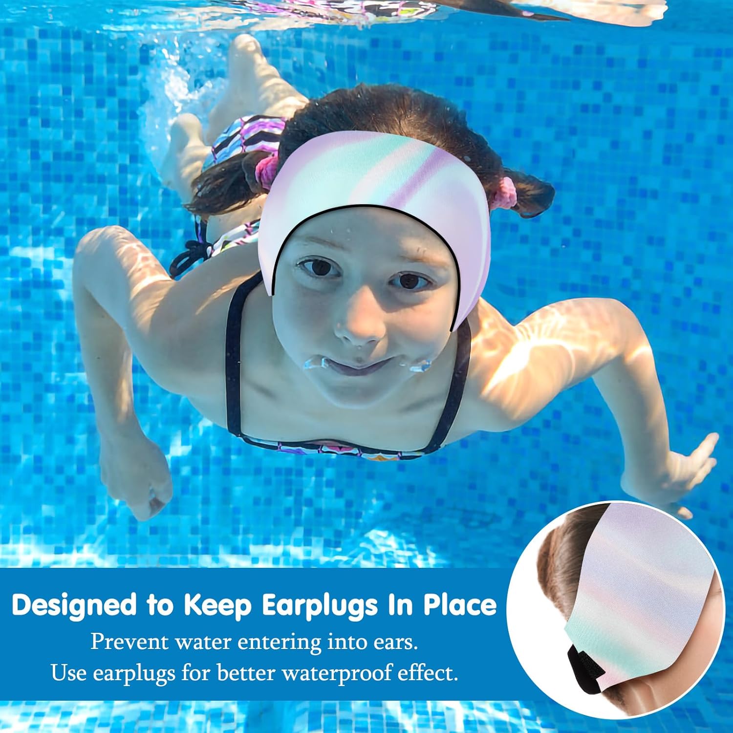 Detalle de HeySplash bandeau de natation en néoprène imperméable pour enfants (1 à 3 ans)