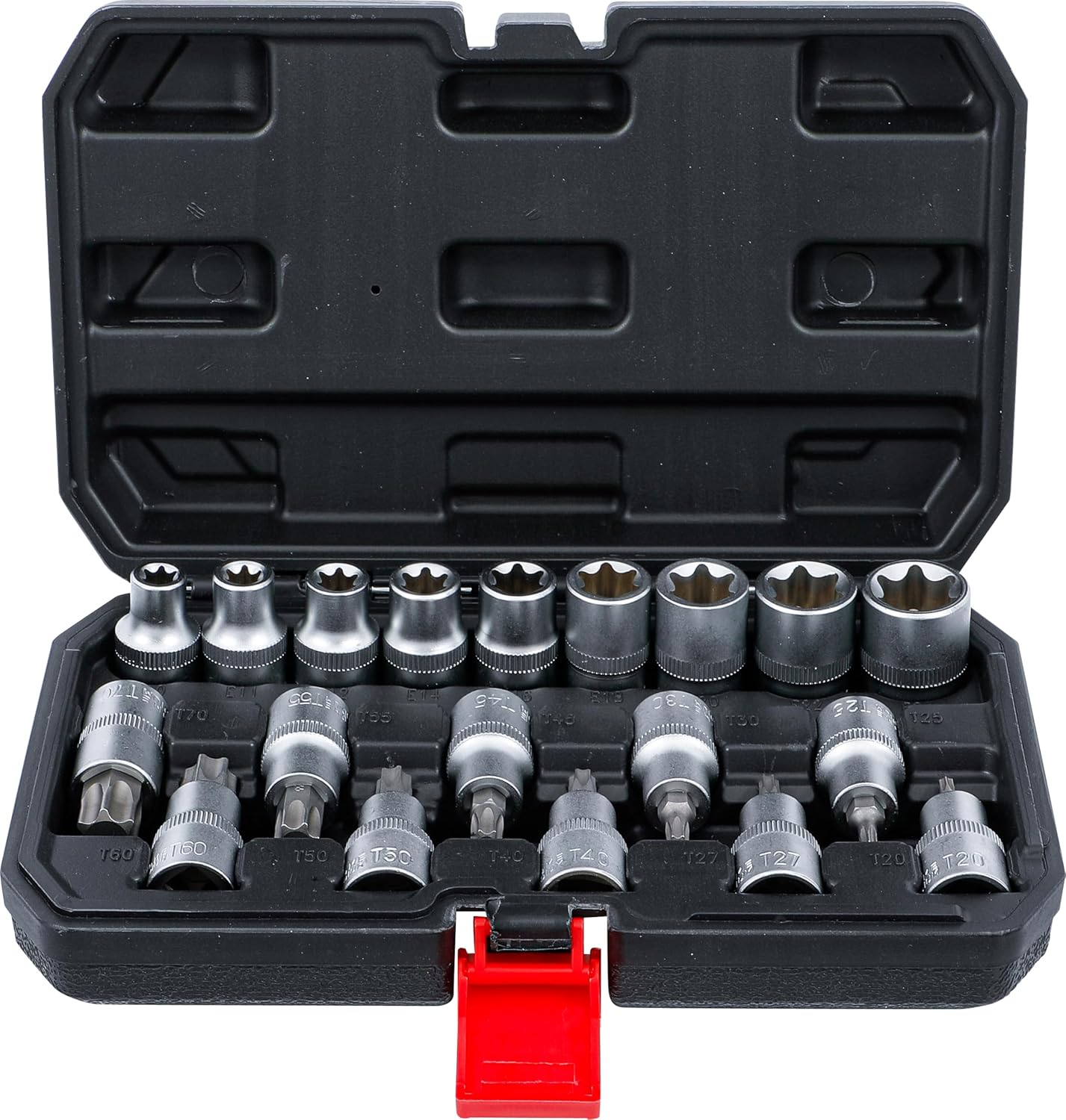 BGS DIY 95100 set bussole femmina con inserti Torx attacco quadro 12,5 mm (1/2”), 19 pezzi