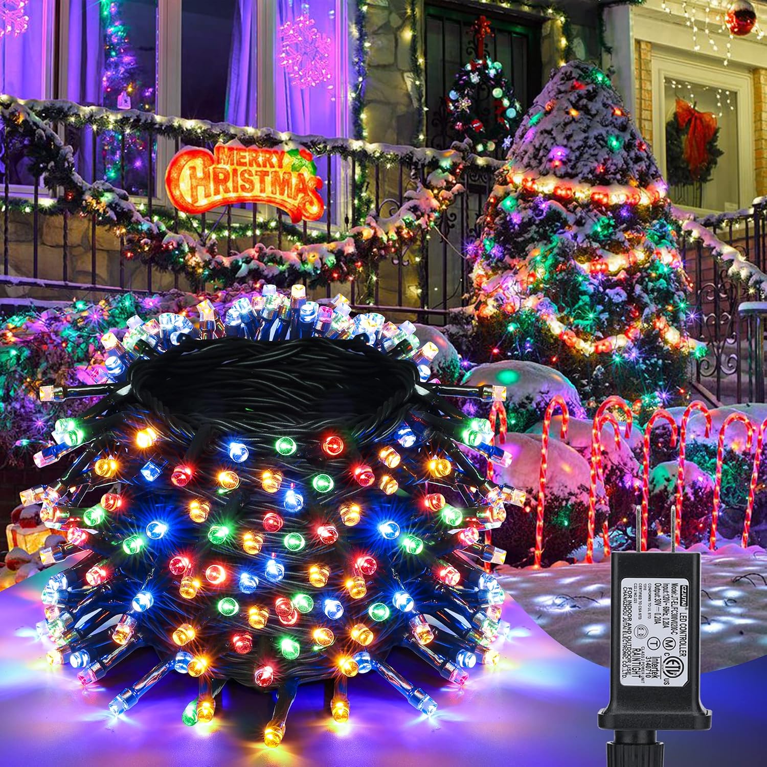 Detalle de iShabao JT-EL/FC300V0200-C Multicolour LED Christmas Lights, 200 LEDs, 8 Modes
