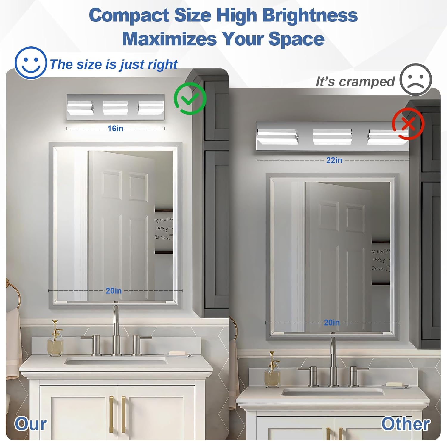 Thumbnail 2 de JZEKVN Modern LED Vanity Lights 3-Light