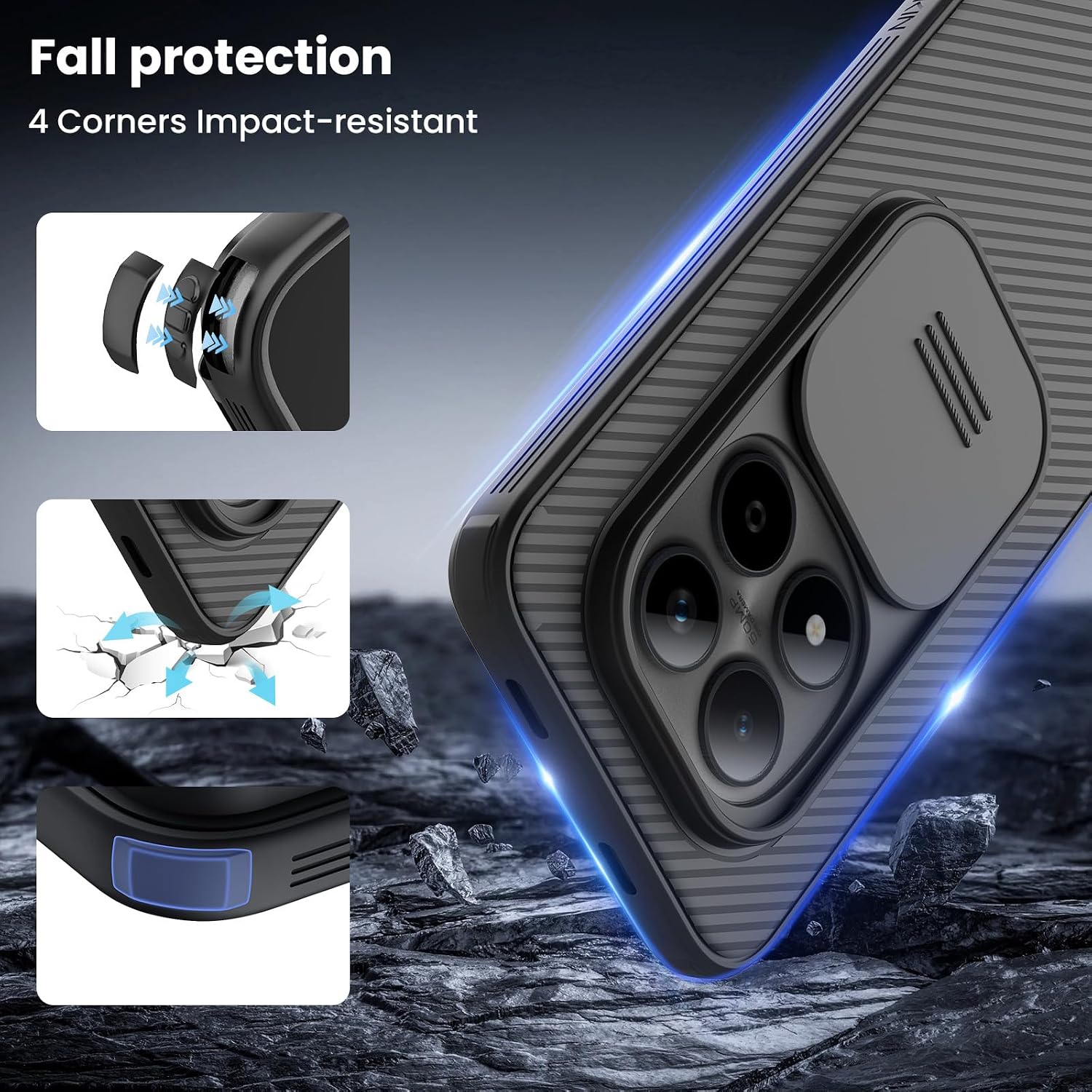 Thumbnail 5 de Nillkin Custodia con protezione fotocamera per Xiaomi Redmi Note 15 Pro+ 5G / Poco M8 Pro 5G (6,83") in nero