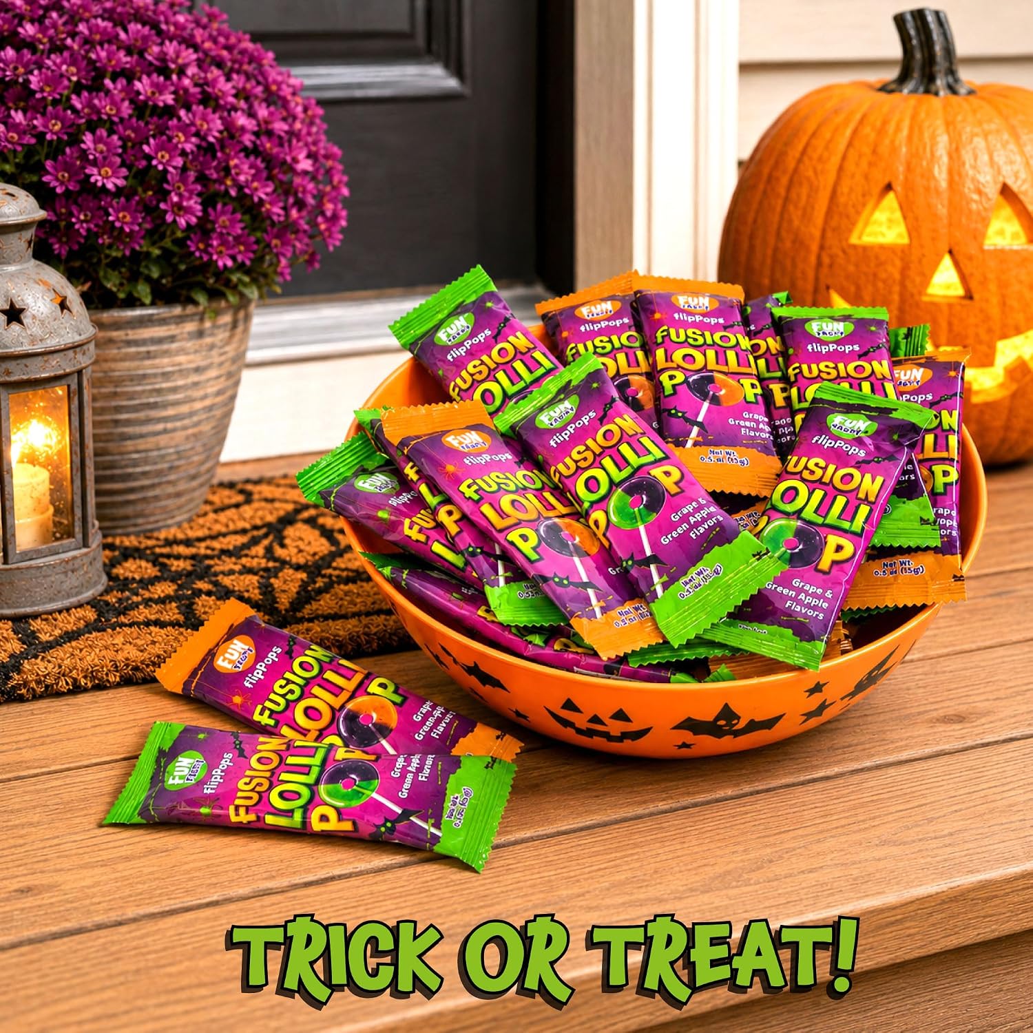 Detalle de FUNTASTY Halloween Lollipops, 40 Count, Individually Wrapped Sweet & Sour Candy