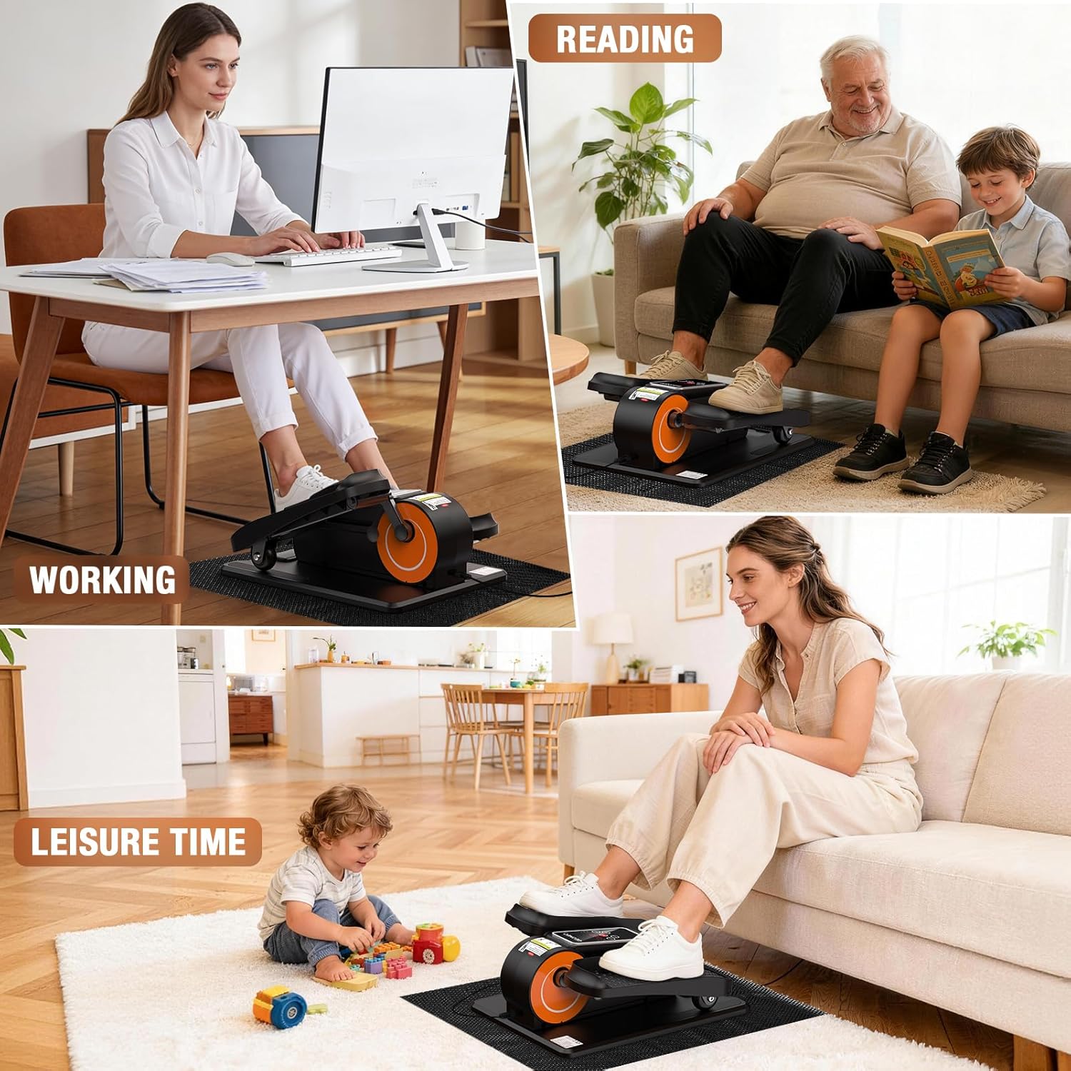 Thumbnail 6 de Under Desk Elliptical Machine: Quiet, Compact Seated Pedal Exerciser for Home and Office