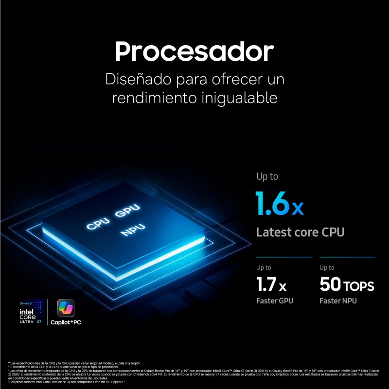 Thumbnail 2 de Samsung Galaxy Book6 Pro, portátil de 16 pulgadas OLED WQXGA+ con Intel Core Ultra 7 356H