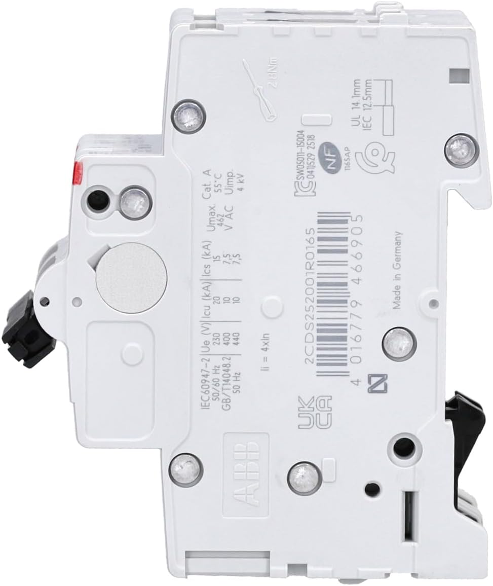 Detalle de ABB S202 B16 interruttore automatico 2 poli 6 kA