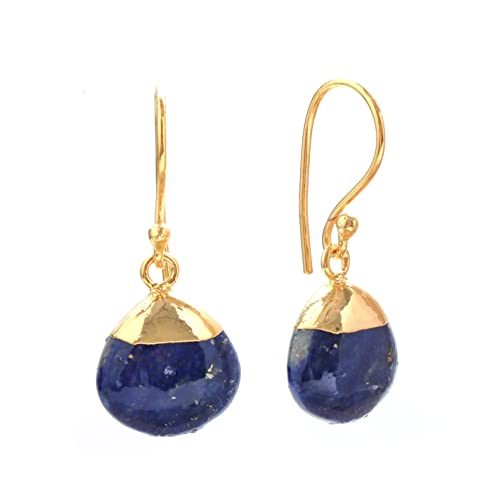 Detalle 2 de Gempires Lapis Lazuli Teardrop Dangle Earrings for Women