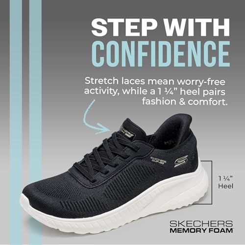 Detalle 2 de Skechers Women's Slip-Ins Squad Chaos Trainer, Black/White, 7 UK