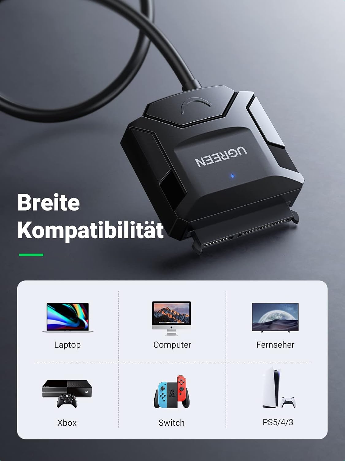 Thumbnail 4 de UGREEN USB 3.0 auf SATA Adapter 12V 2A