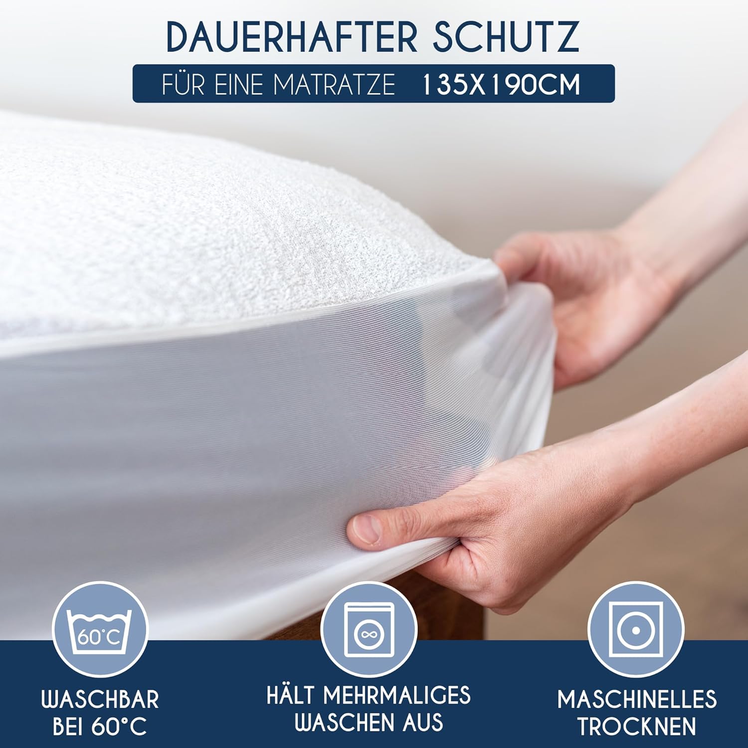 Thumbnail 5 de Dreamzie Matratzenschoner 135x190 cm wasserdicht – atmungsaktiv, hypoallergen und nach Oeko‑Tex zertifiziert