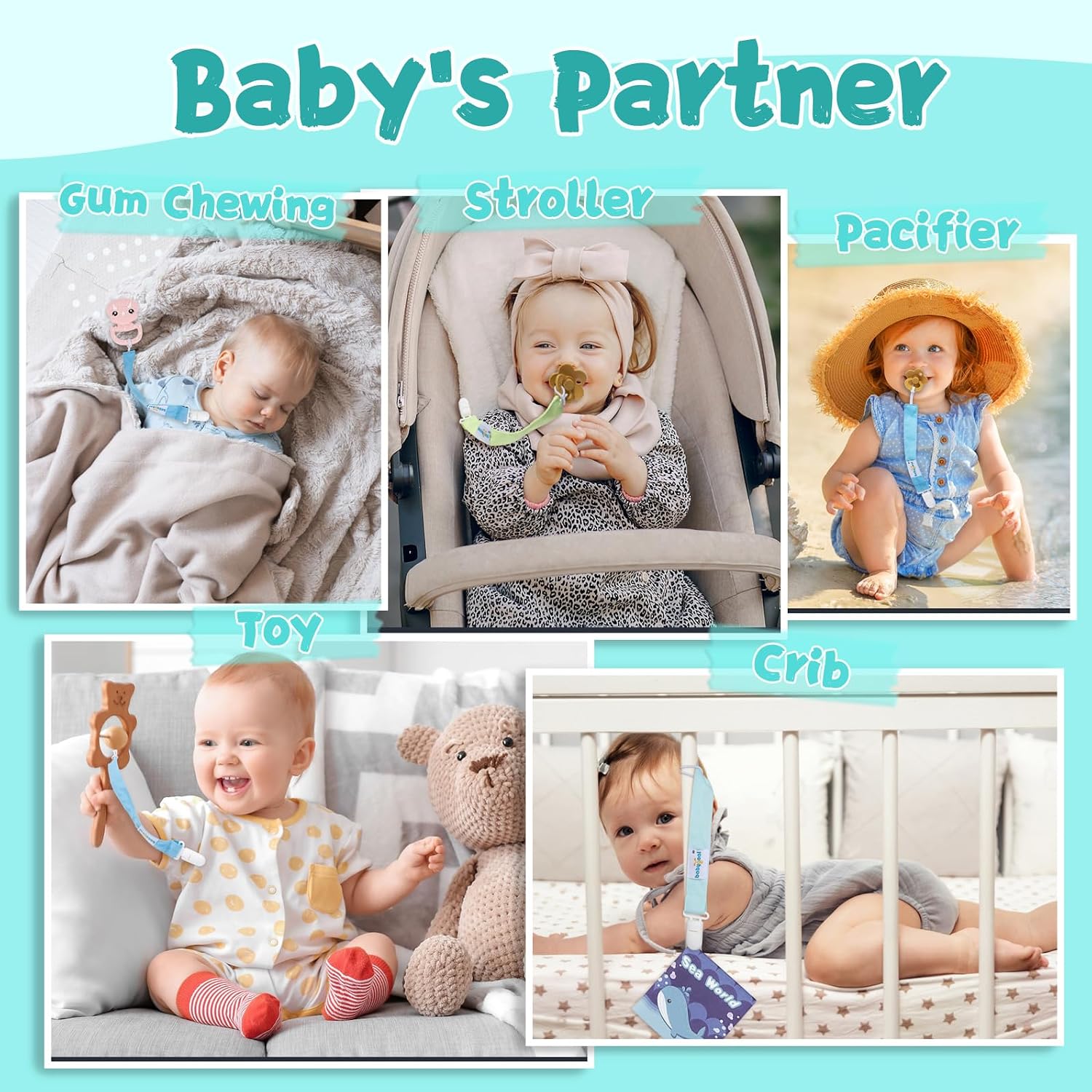 Detalle 2 de babygoal Pacifier Clips, 6-Pack