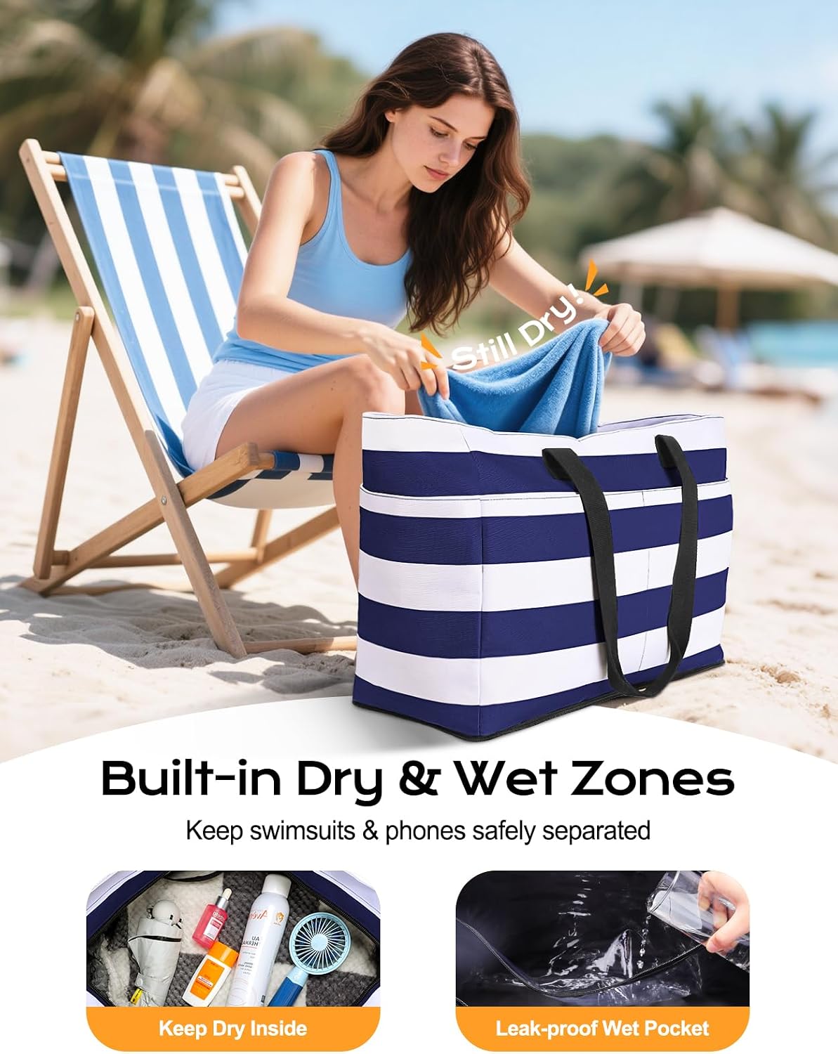 Thumbnail 5 de CIRYCASE Beach Bag with Cooler 54L: Large, 2-in-1 Waterproof Tote for Families