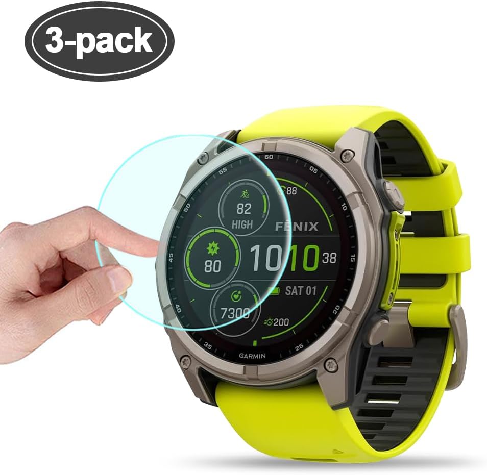 Detalle de Maxhood 3Pack Screen Protector for Garmin Fenix 8 51mm Amoled/Solar
