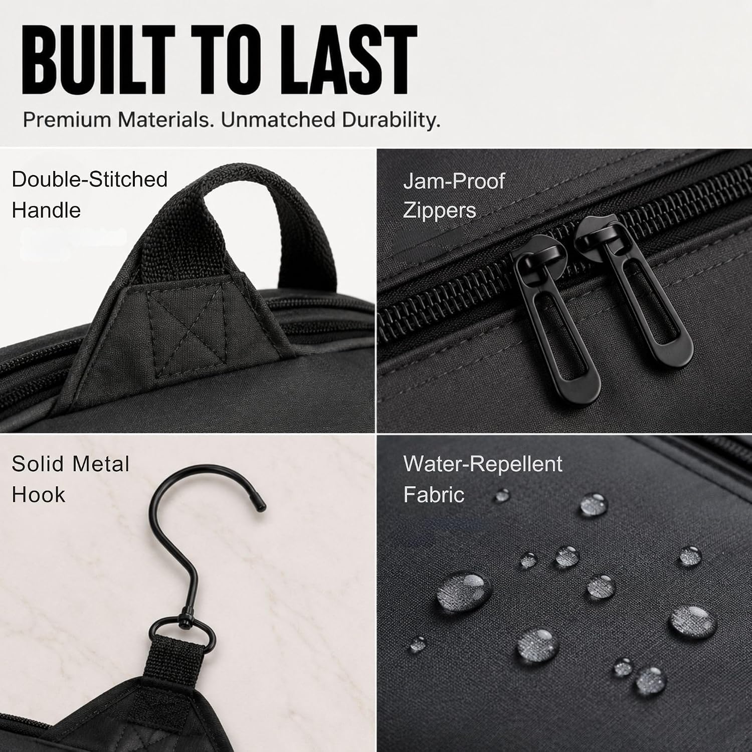 Thumbnail 2 de Men & Women Travel Toiletry Bag with 19 Compartments (10.6”x10.6”x3.2”) Waterproof Lining and Metal Swivel Hook