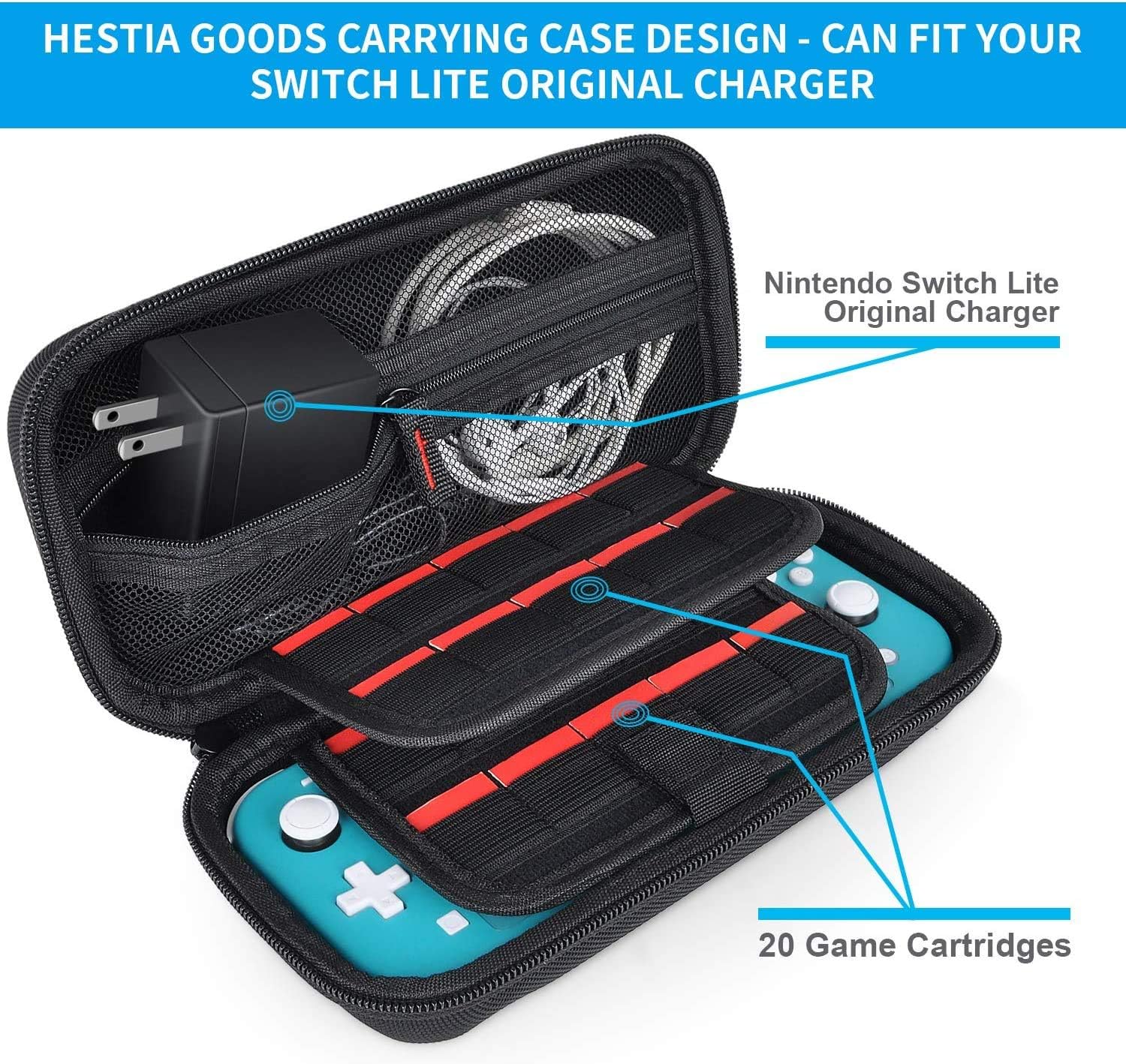 Detalle 2 de daydayup Switch Case for Nintendo Switch Lite, 16-slot