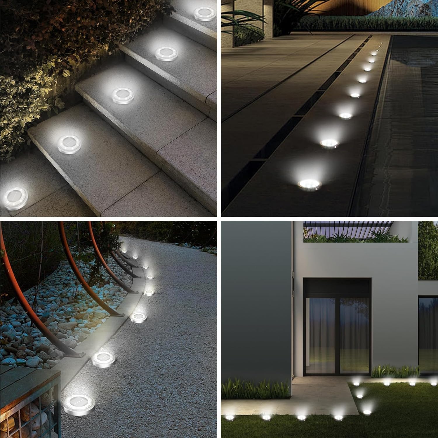 Thumbnail 5 de Vighep Solar Lights Outdoor Garden – 12 Pack Super Bright LED Disk Path Lights