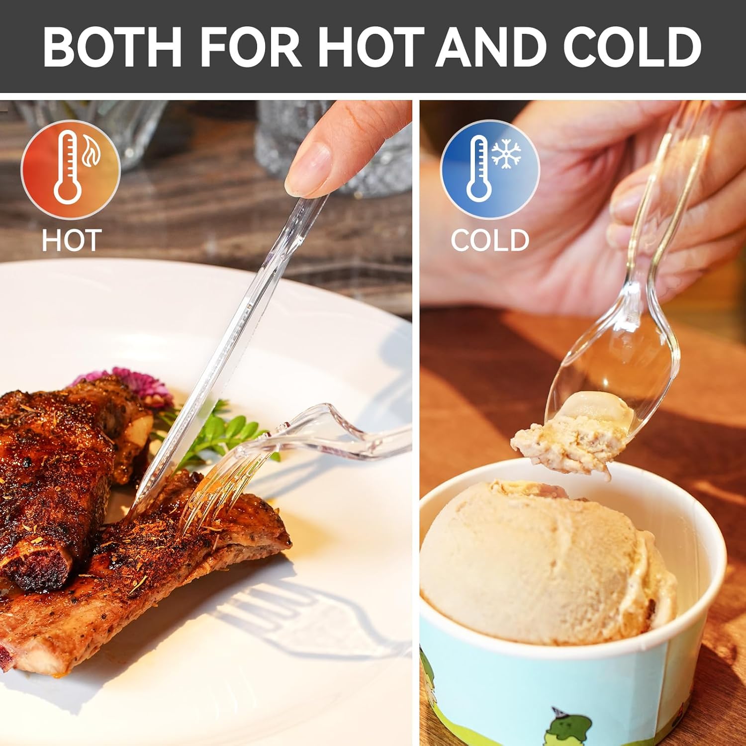 Thumbnail 2 de POSATE Heavy Weight Plastic Forks (Clear Disposable), 100 Count