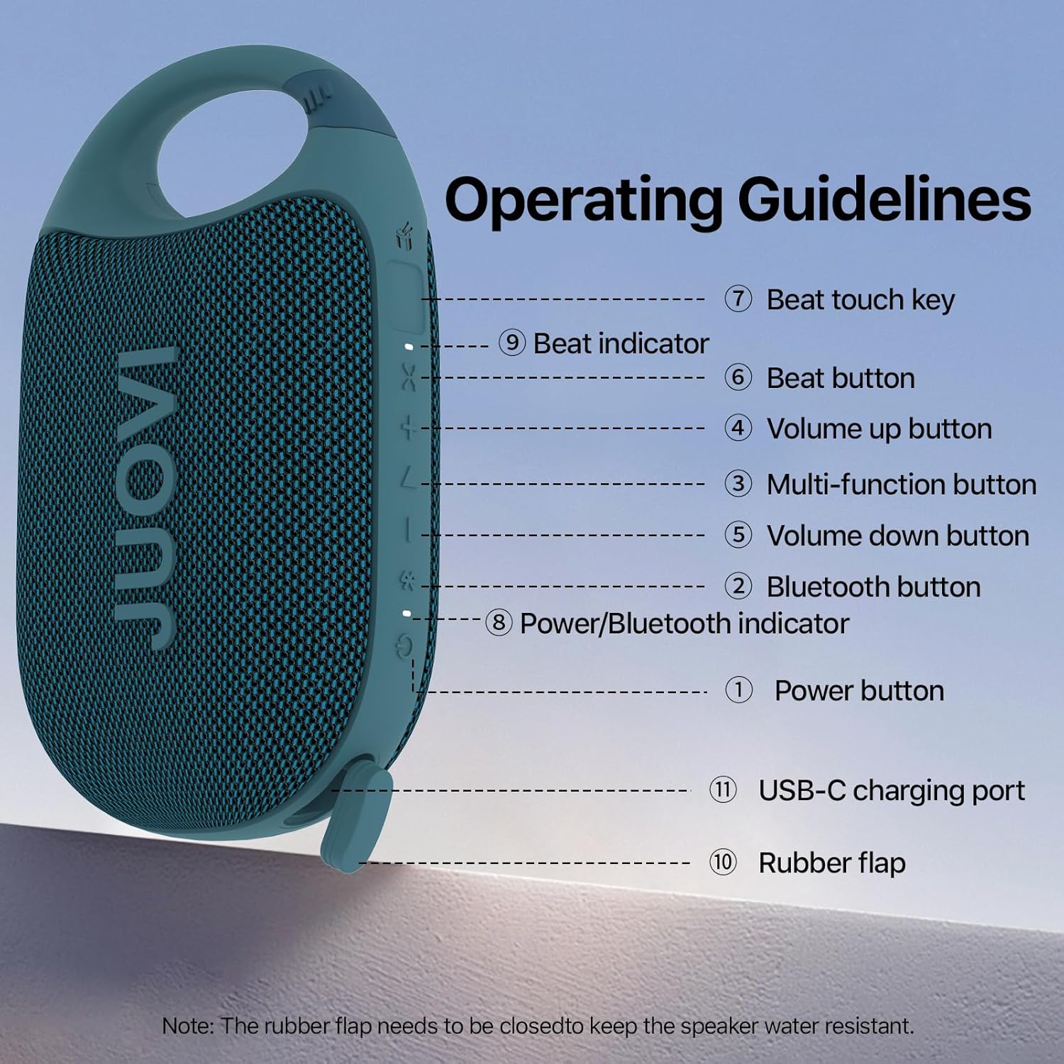 Thumbnail 6 de JUOVI Clip Bluetooth Waterproof Speaker 24H playtime 🔊