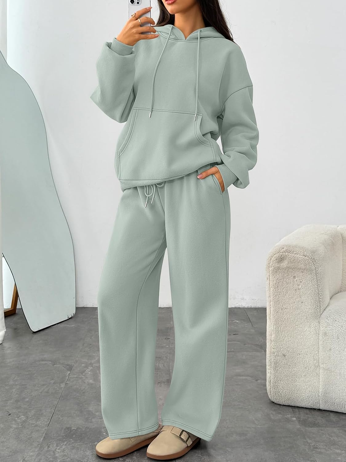 Detalle de Trendy Queen Women's Lounge Set Cotton-Polyester Fleece