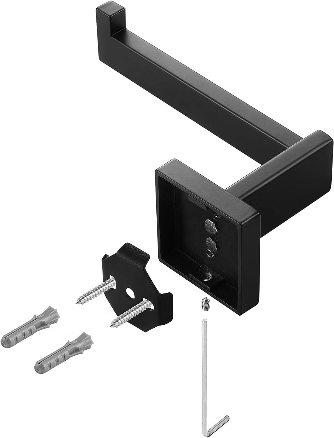 Detalle de HITSLAM Matte Black Wall Mounted Toilet Roll Holder in Premium 304 Stainless Steel
