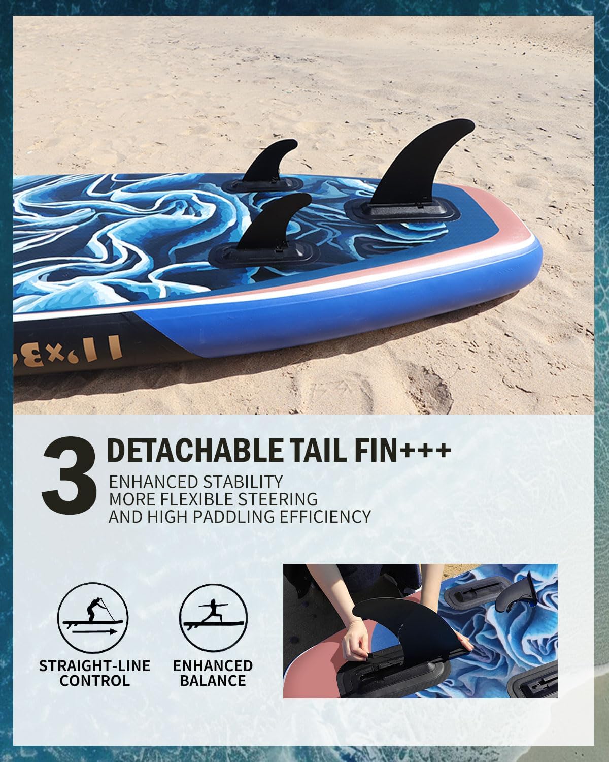 Detalle 2 de SamaDally Inflatable Stand Up Paddle Board — Ultra Stable Wide Design with Full Accessory Kit