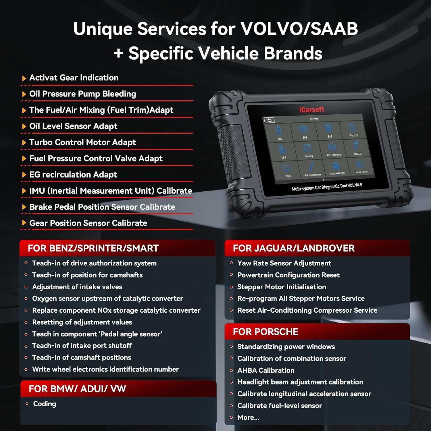 Thumbnail 3 de iCarsoft VOL V4.0 bidirectional diagnostic scan tool for Volvo/SAAB (OBD2) with Auto VIN