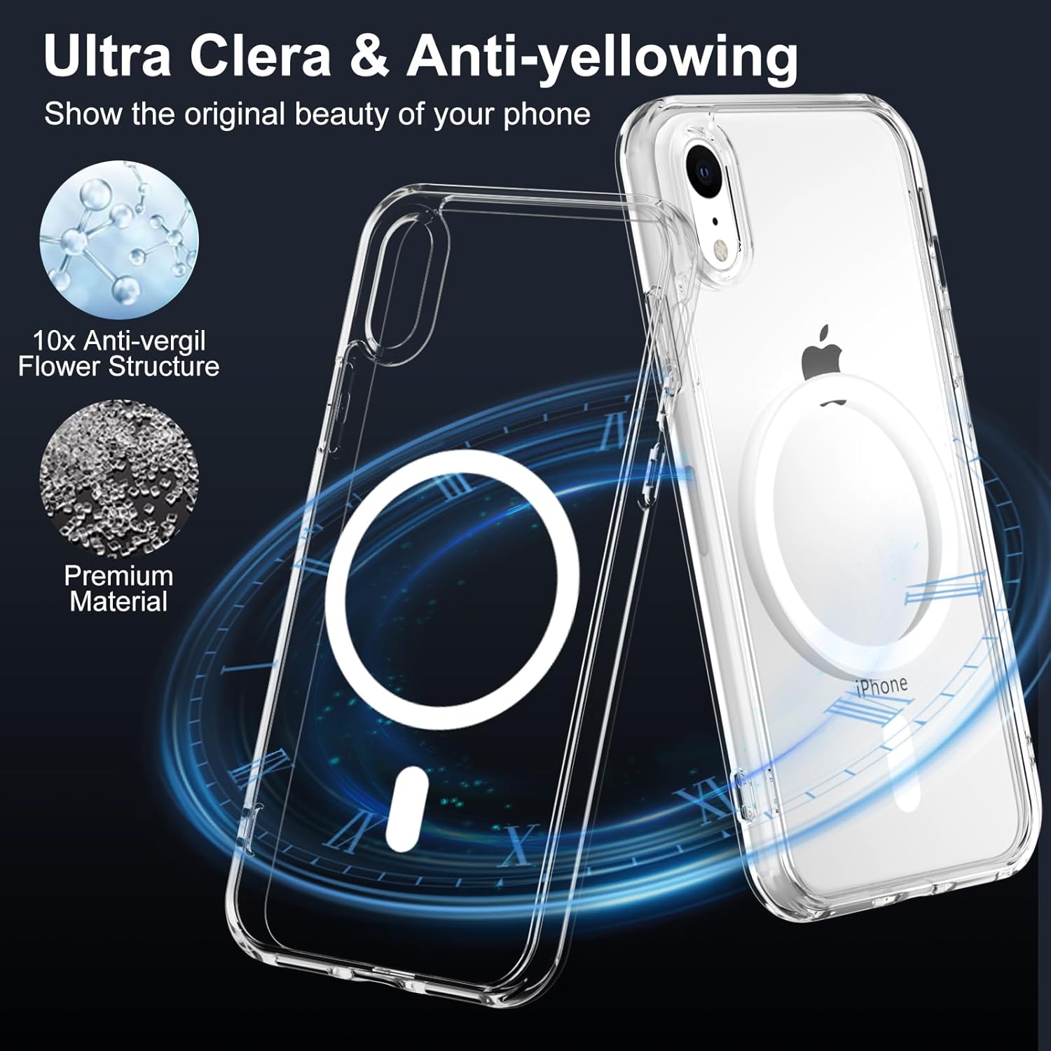 Thumbnail 4 de XTCASE Coque iPhone XR Magnétique — Transparente, anti-jaunissement, MagSafe et antichoc