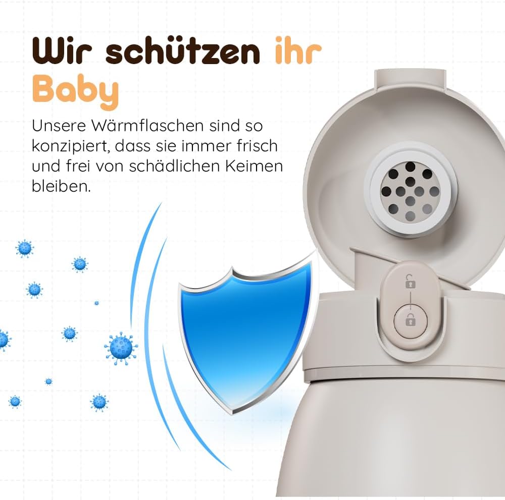 Thumbnail 2 de BEBELUX Scaldabiberon elettrico portatile per bambini da viaggio con ricarica rapida da 36 W, senza BPA (beige)