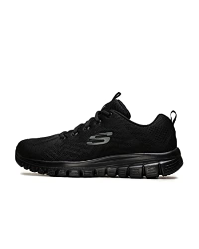 Detalle de Skechers Graceful Get Connected Regular para mujer – Zapatillas negras con malla y sujeción suave (41 EU)