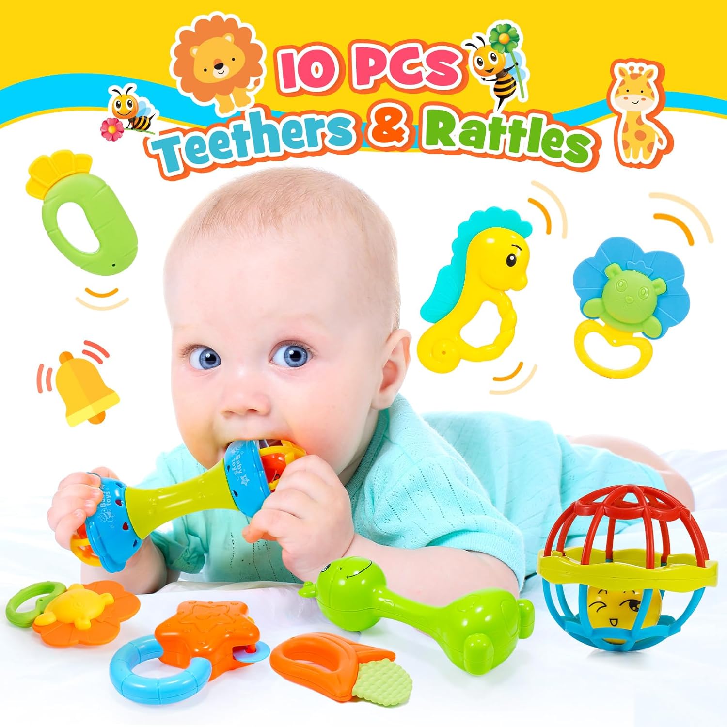 Thumbnail 3 de Wootoyz Baby Rattle Set 0–6 months