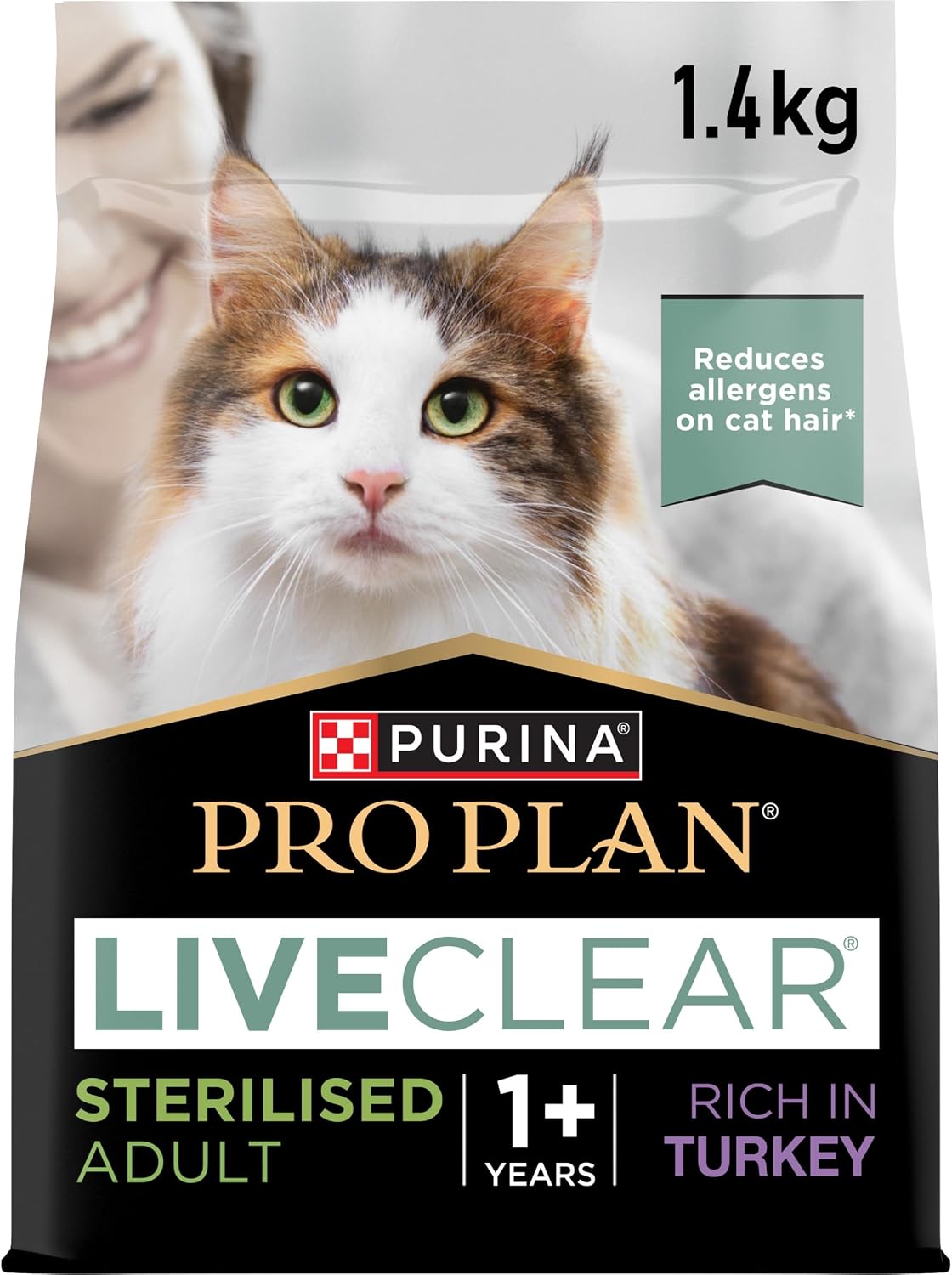 Thumbnail 1 de Purina Pro Plan LiveClear Croquettes Chat Adulte Stérilisé Dinde – 1,4 kg