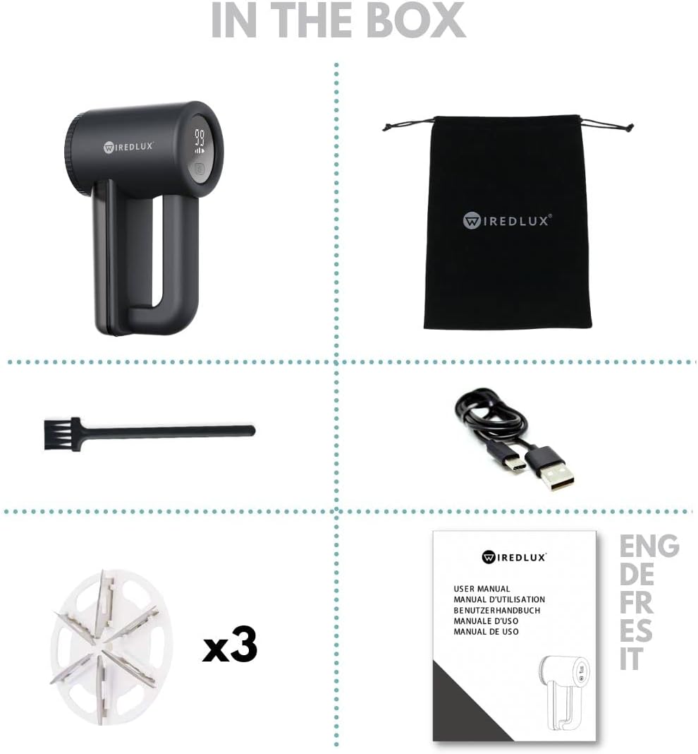 Thumbnail 6 de Electric Lint Remover WiredLux – Rechargeable Fabric Shaver and Debobbler