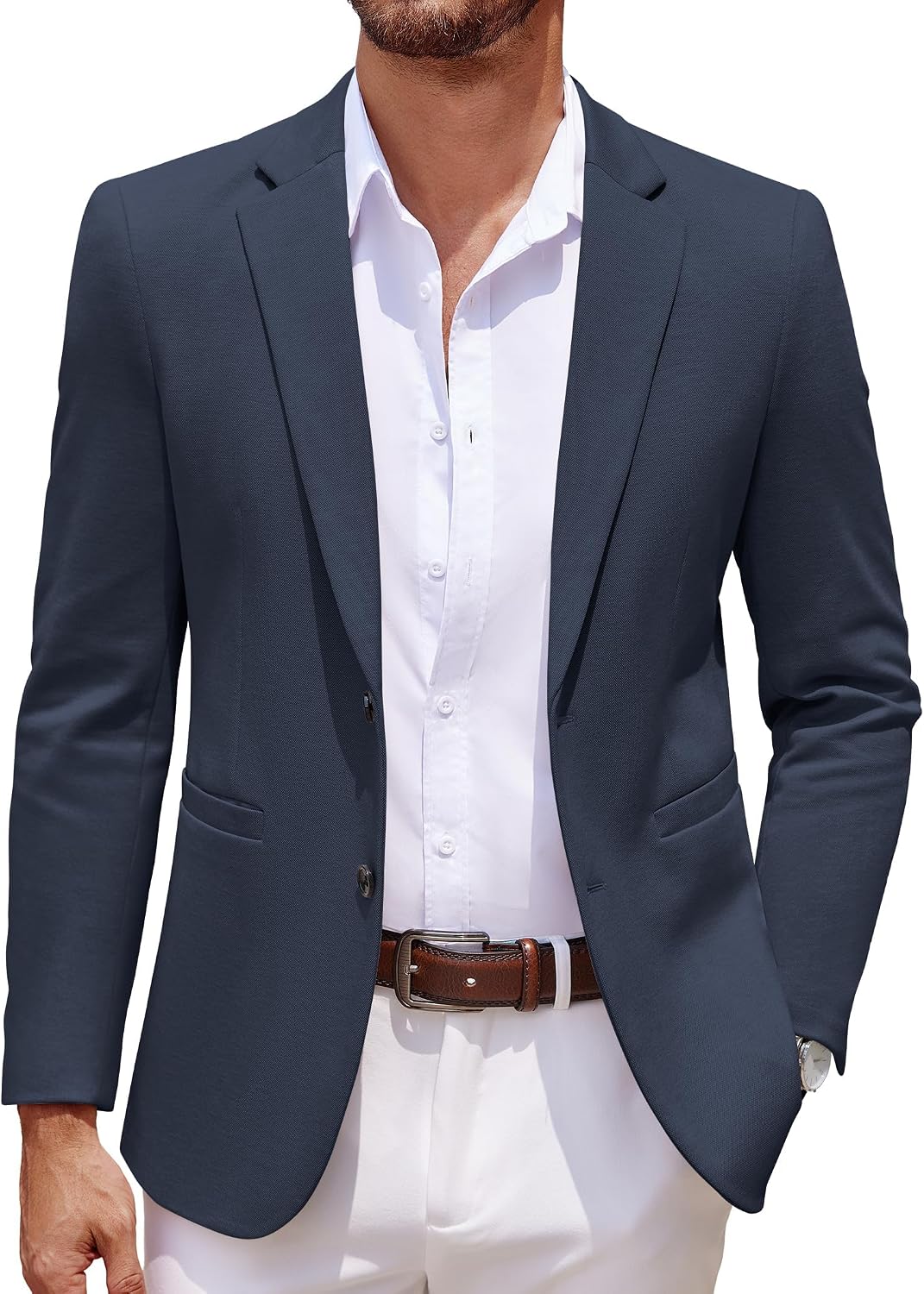 Detalle de COOFANDY Casual Knit Blazer 2-Button