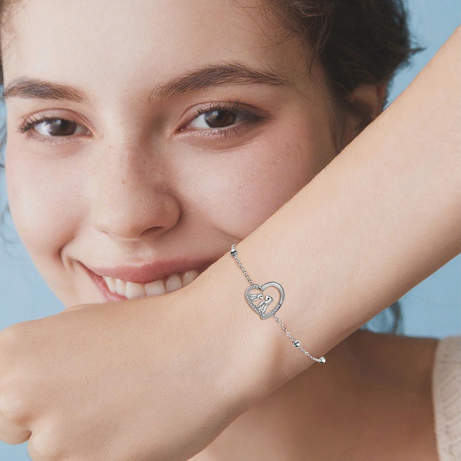 Detalle de J.MUEN Damen Armband aus 925 Sterling Silber mit Tiermotiven (inkl. Geschenkbox) – passend als Schmuckgeschenk für Tierliebhaber