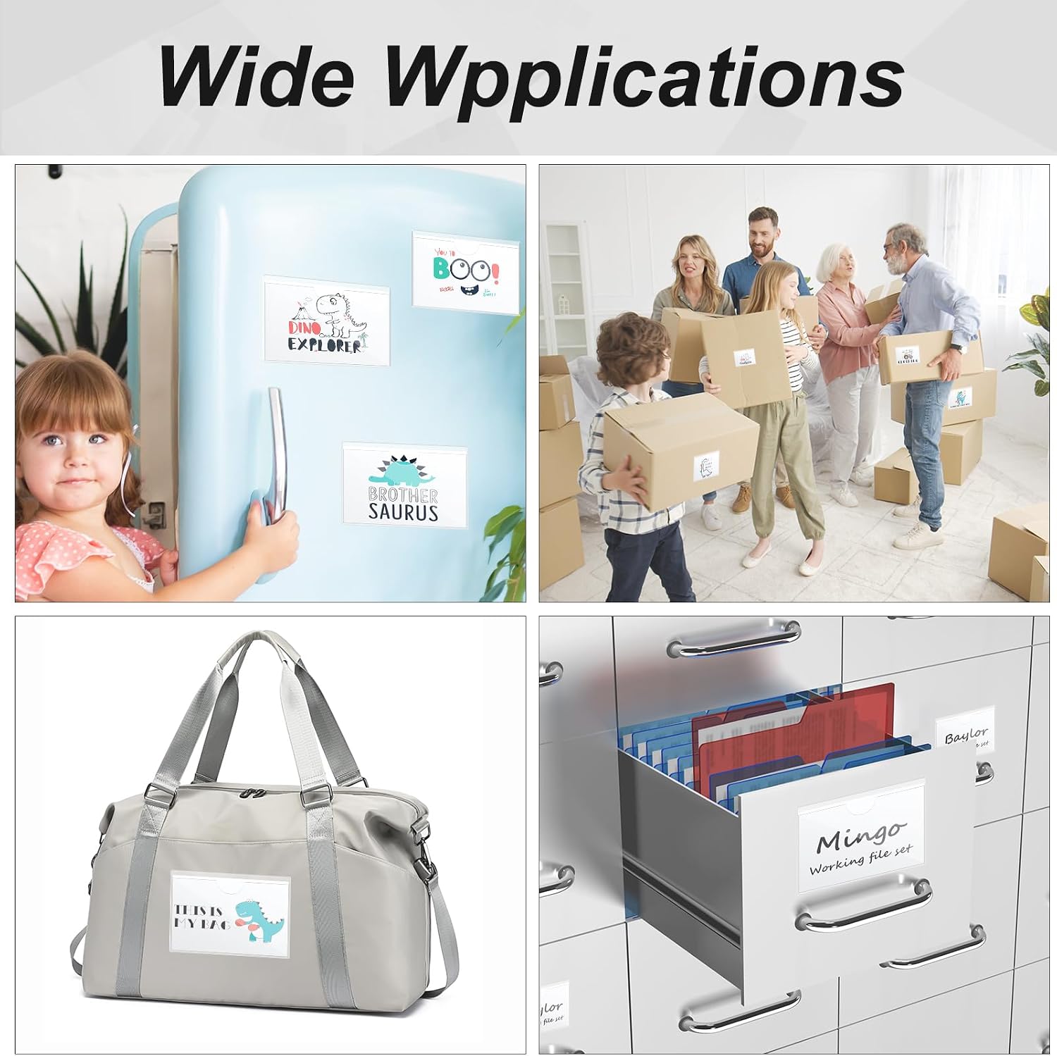 Thumbnail 5 de Vicloon Self Adhesive Pocket (10 pack) – 10 x 15 cm clear card sleeves for index cards and more