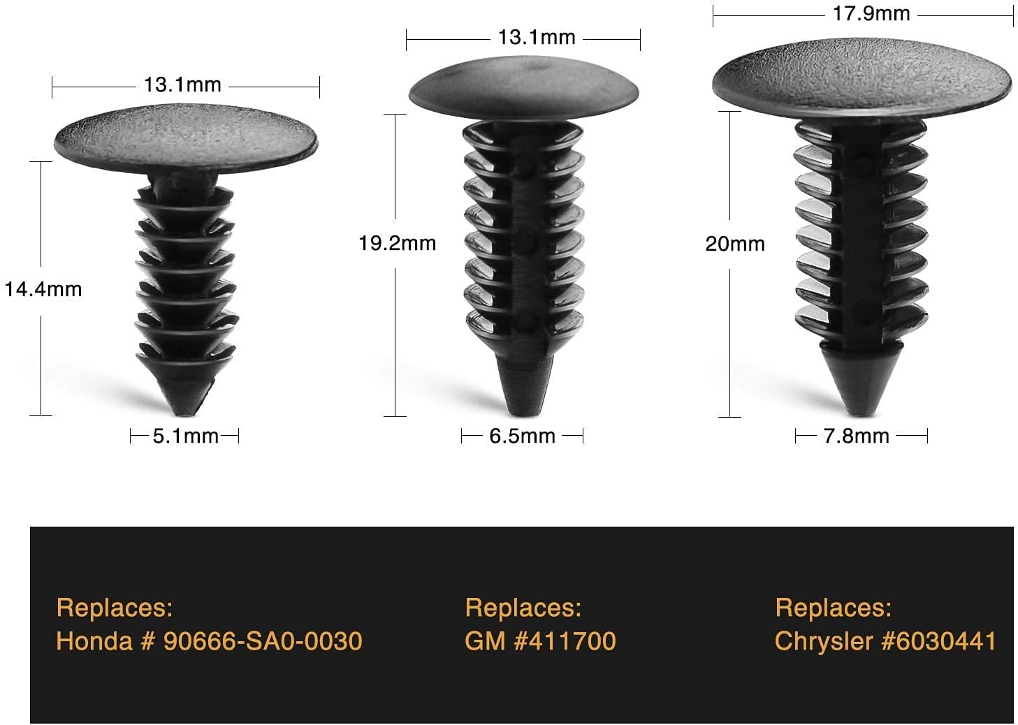 Detalle de GOOACC 146PCS Nylon Bumper Shield Retainer Kit