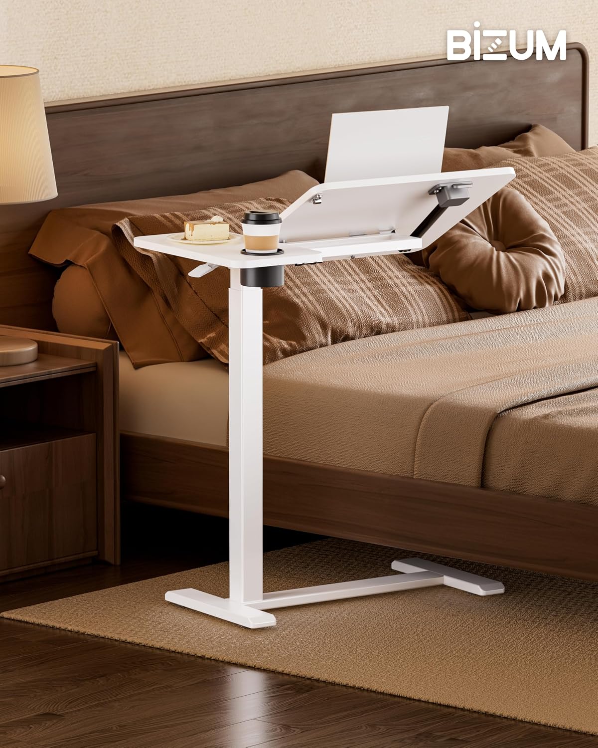 Detalle de BIZUM DM5050W2716WS Overbed Table with Tilt Top and Pneumatic Height Adjustment