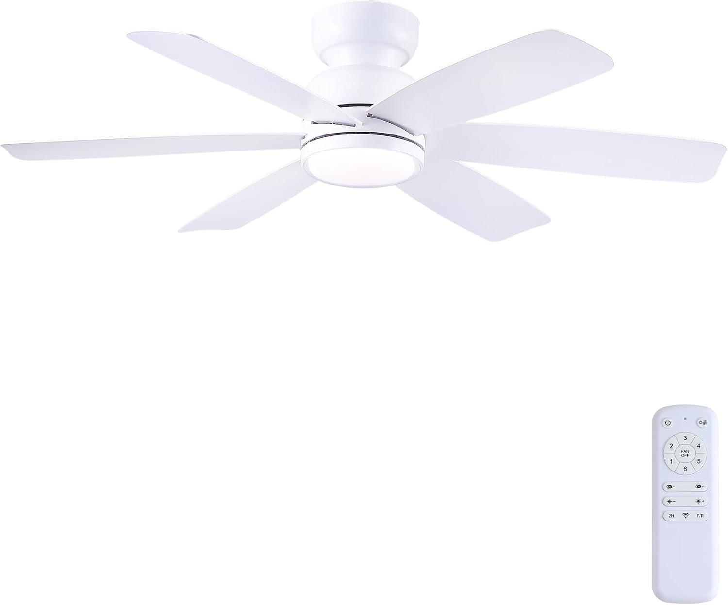 Detalle de Kviflon 8949 46-Inch Ceiling Fan with Light, 6 Speeds and Reversible DC Motor