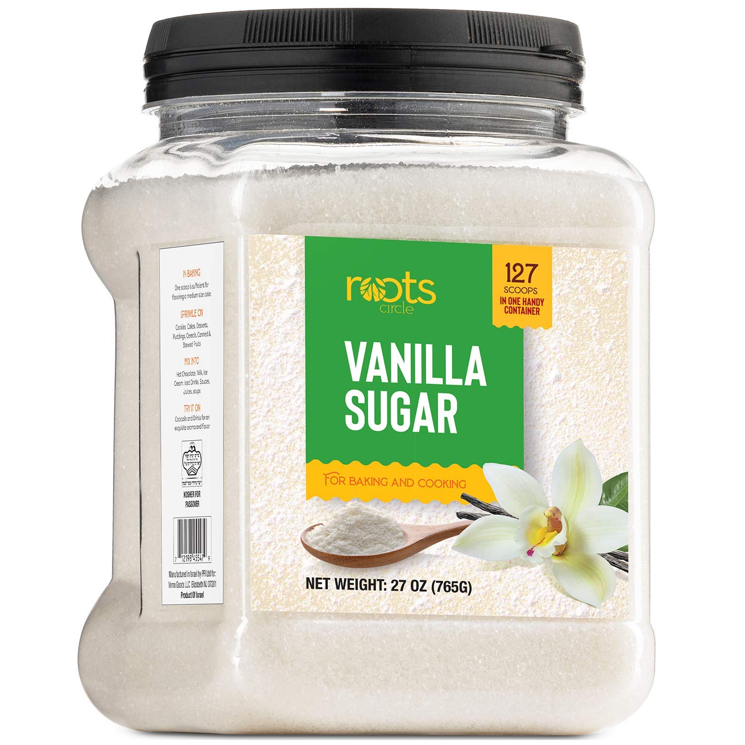 Detalle de Roots Circle Vanilla Sugar, 1.68 lb for Baking, Coffee, and Desserts