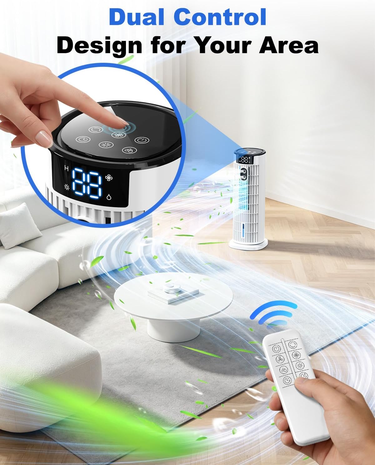 Thumbnail 6 de Portable 4-in-1 Air Cooler with Tower Fan Design and Remote Control