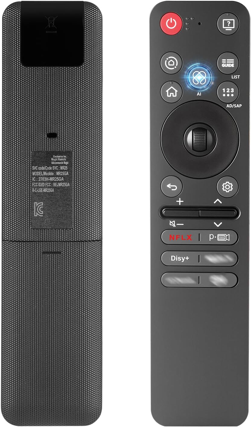 Detalle de Universal-Ersatzfernbedienung MR25GA AI Smart TV für LG 2025 Modelle – mit Sprachsteuerung, Pointer und Scrollrad