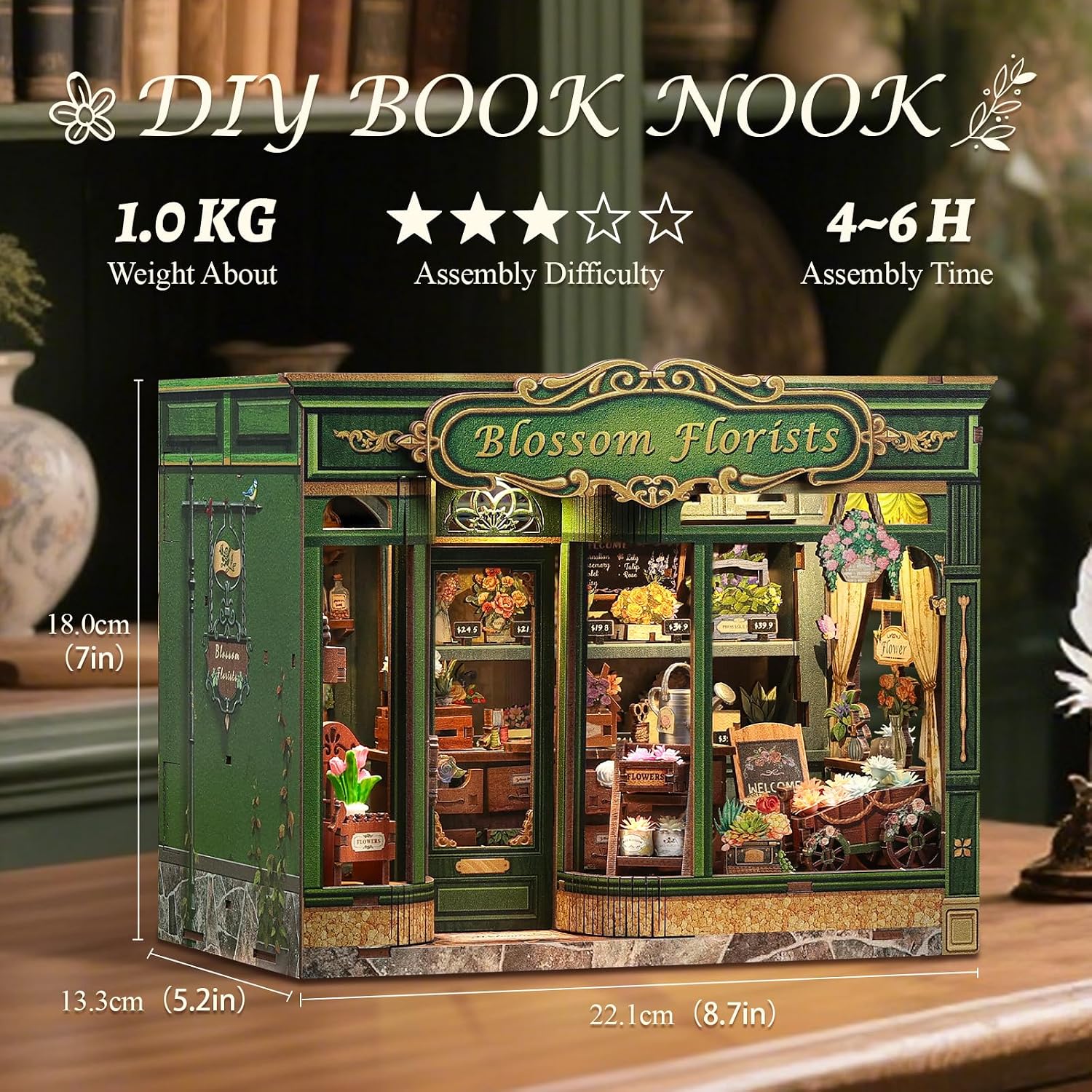Detalle 2 de CUTEBEE Kit Rincón de Libros Casa en Miniatura