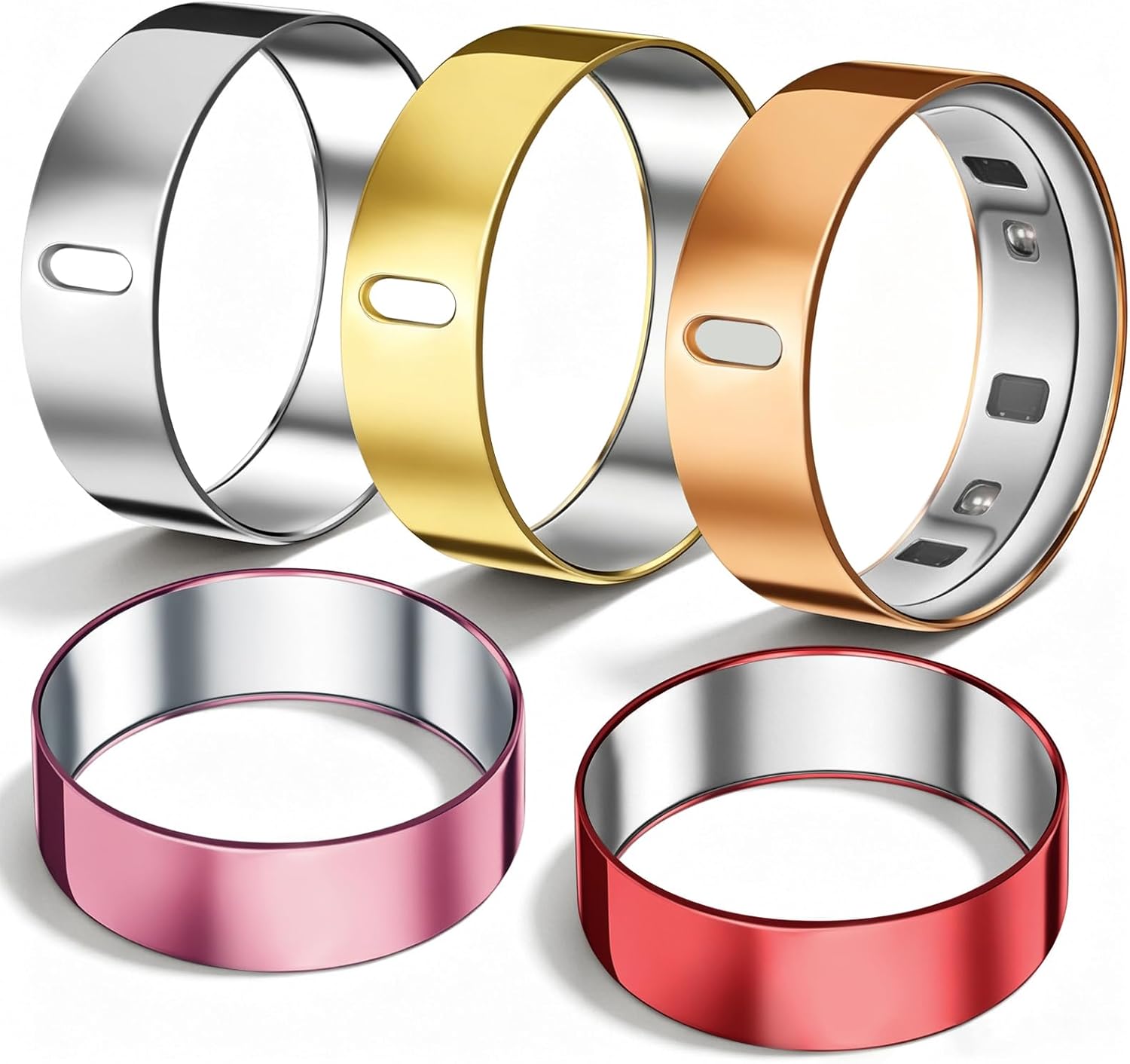 Detalle de Hexasider 5 Pack Upgraded Ring Covers for Oura Ring Gen 3/Gen 4 (Size 10) – TPU Anti-Scratch Protectors