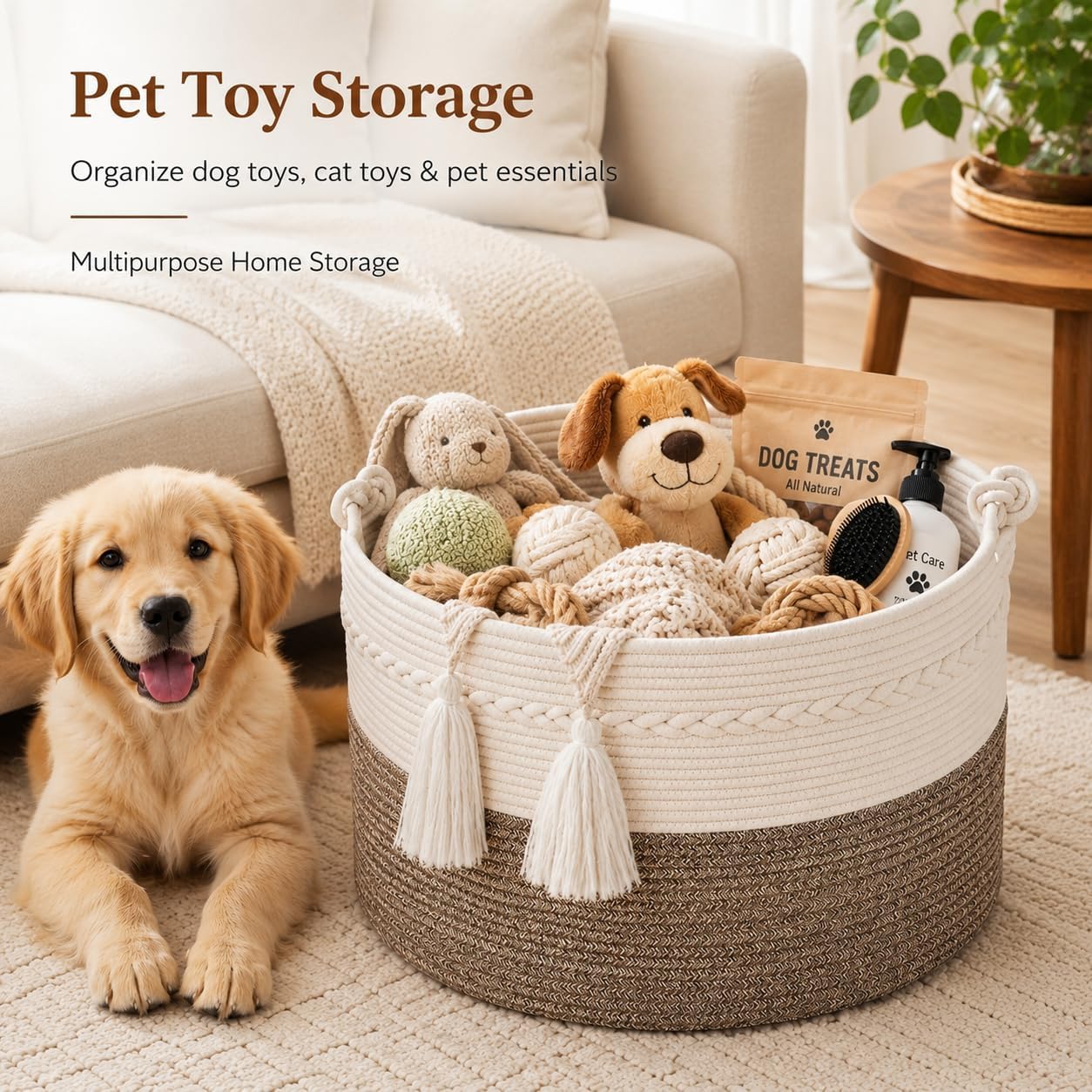 Thumbnail 3 de KAKAMAY Large Blanket Basket 20"x13"