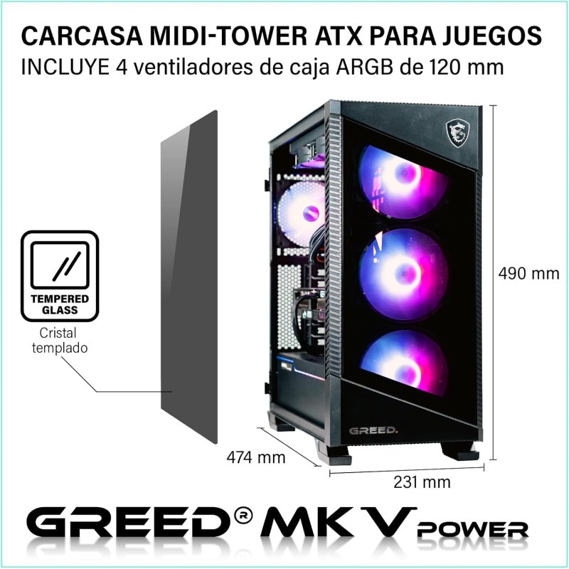 Detalle 2 de GREED MK5 Power Ordenador gaming 1 TB