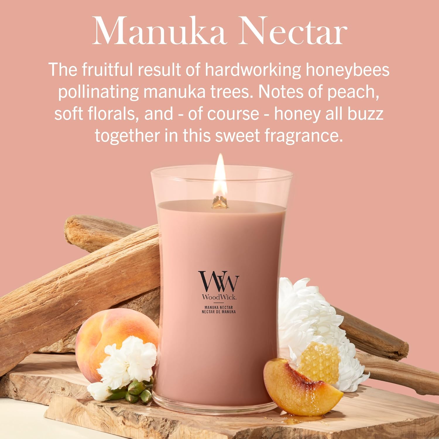Thumbnail 1 de WoodWick Scented Candle | Large Hourglass, Manuka Nectar