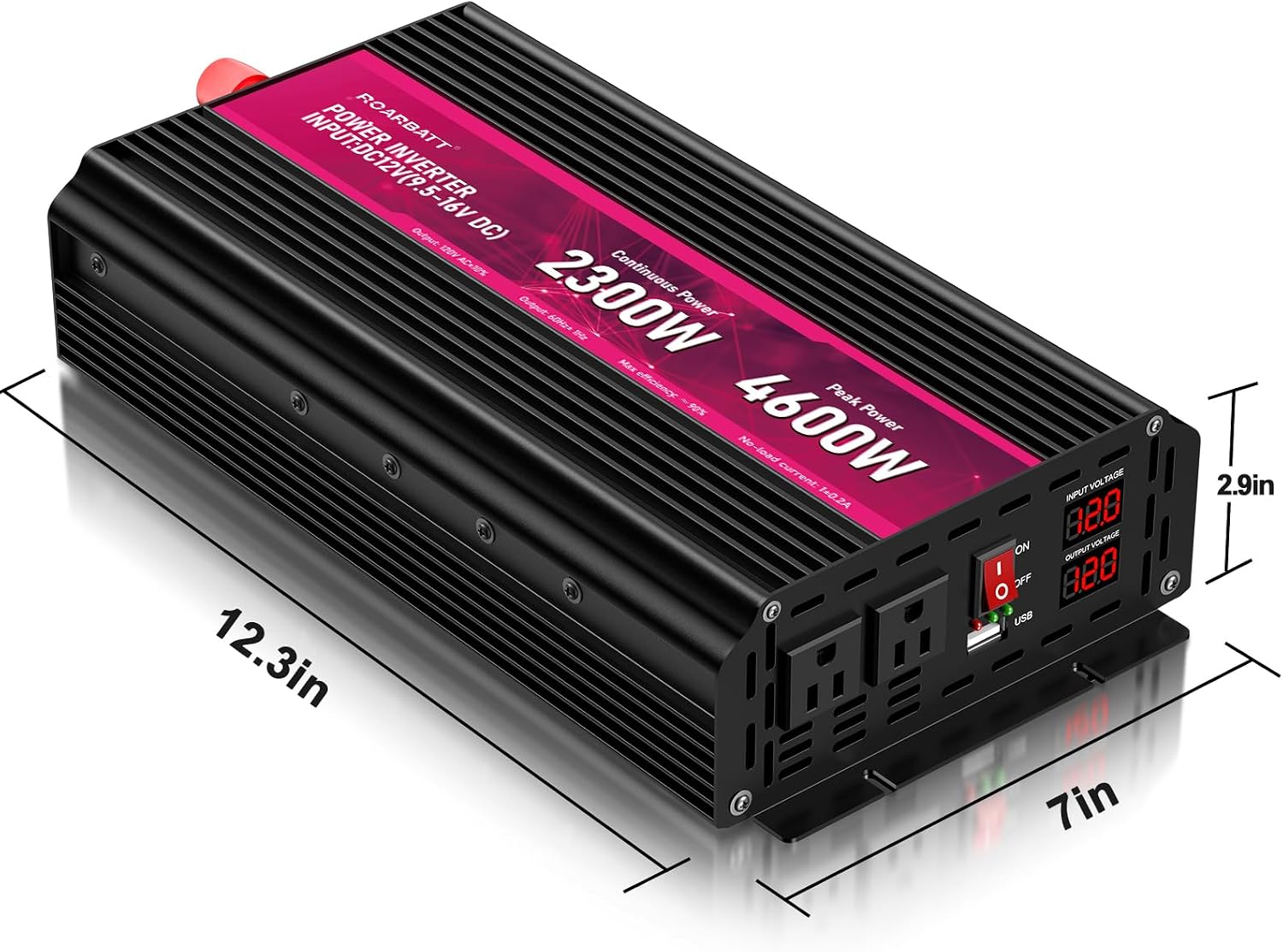 Thumbnail 6 de ROARBATT 2300W Power Inverter, 12V DC to 120V AC Pure Sine Wave