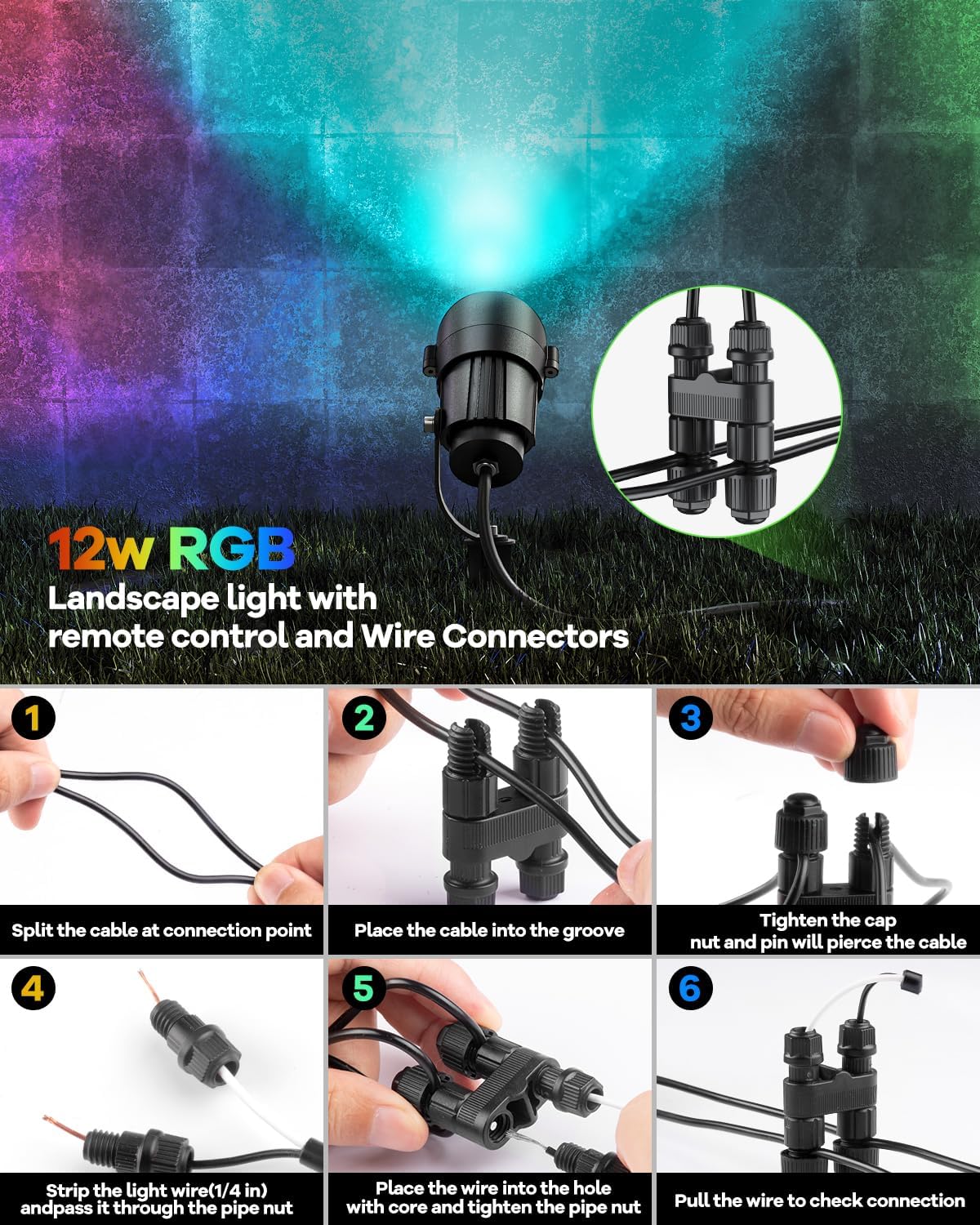 Thumbnail 6 de HIBOITEC Landscape Spotlights 12-Pack