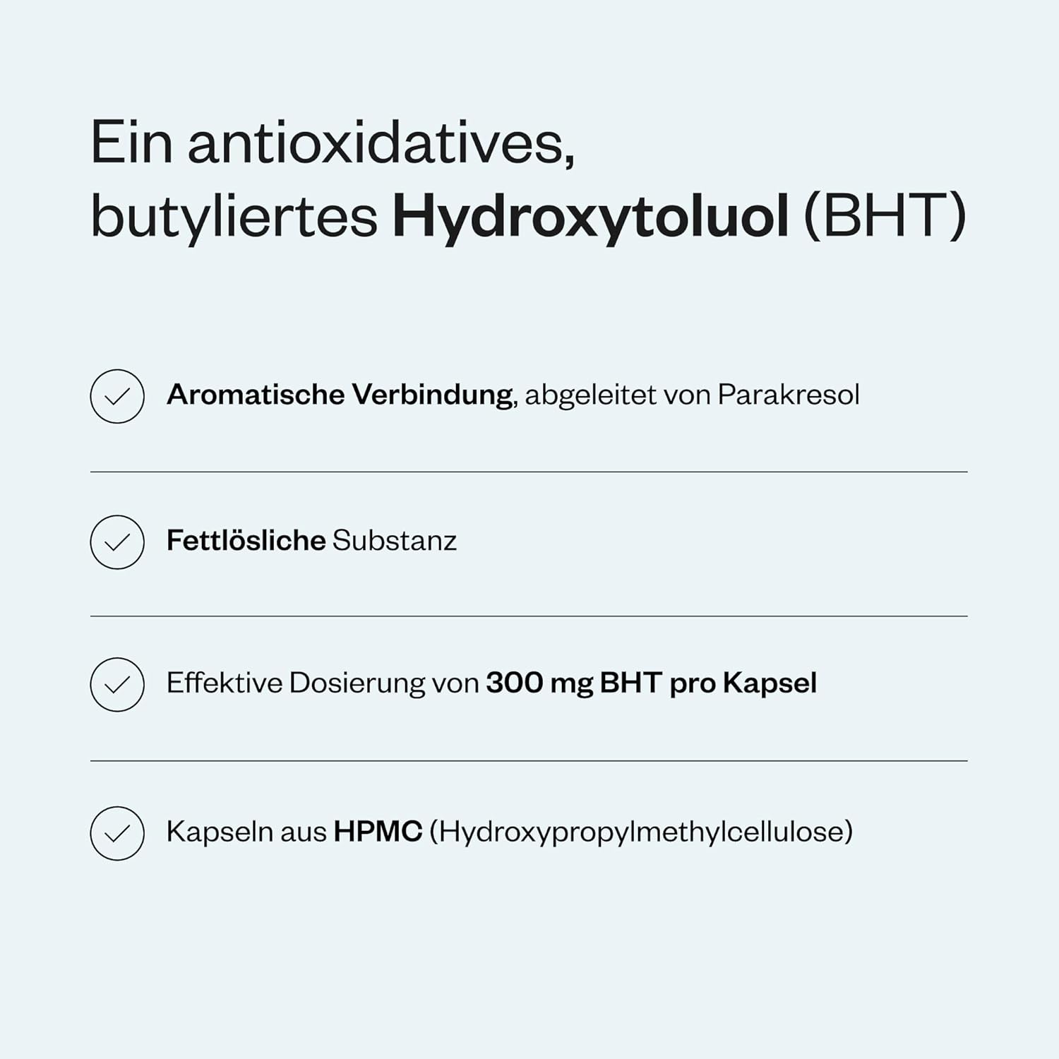 Thumbnail 3 de BHT – Antioxidativ wirkender Pflanzenstoff (Butylhydroxytoluol) | SUPERSMART, 90 Kapseln, vegan & glutenfrei